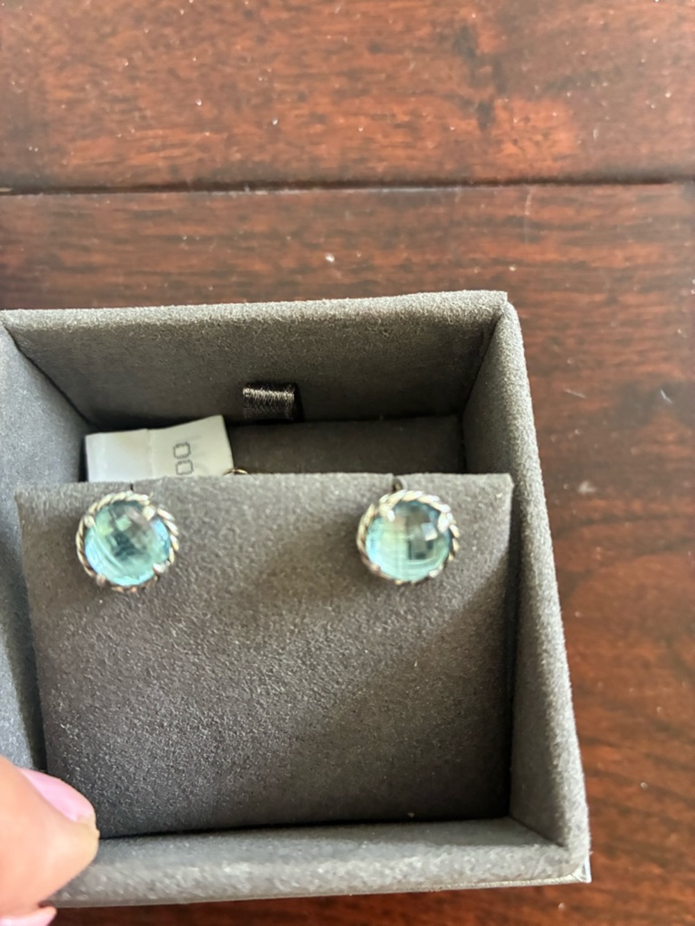 Authentic David Turman blue topaz sterling silver earrings